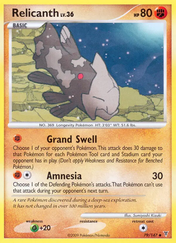 Relicanth, Pokémon card