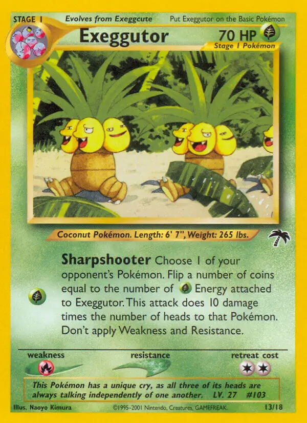 Exeggutor, Pokémon card