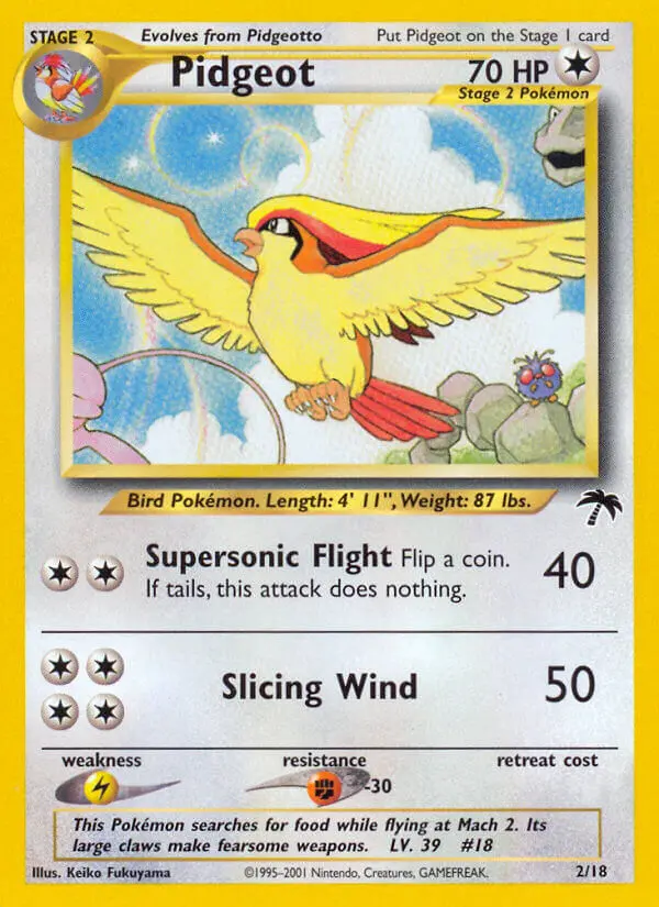 Pidgeot, Pokémon card