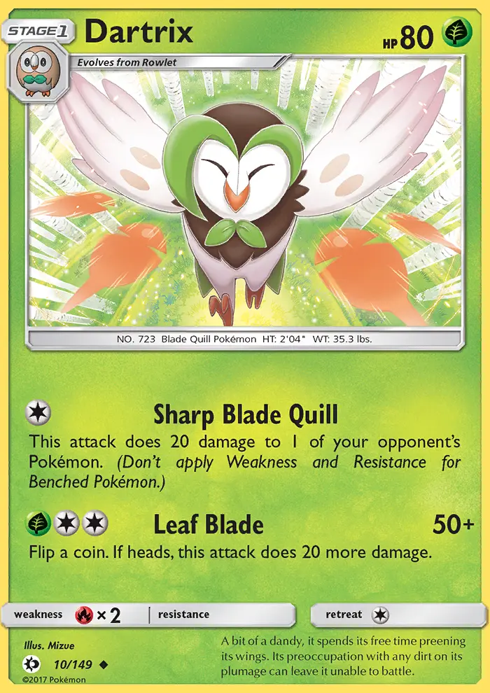 Dartrix, Pokémon card