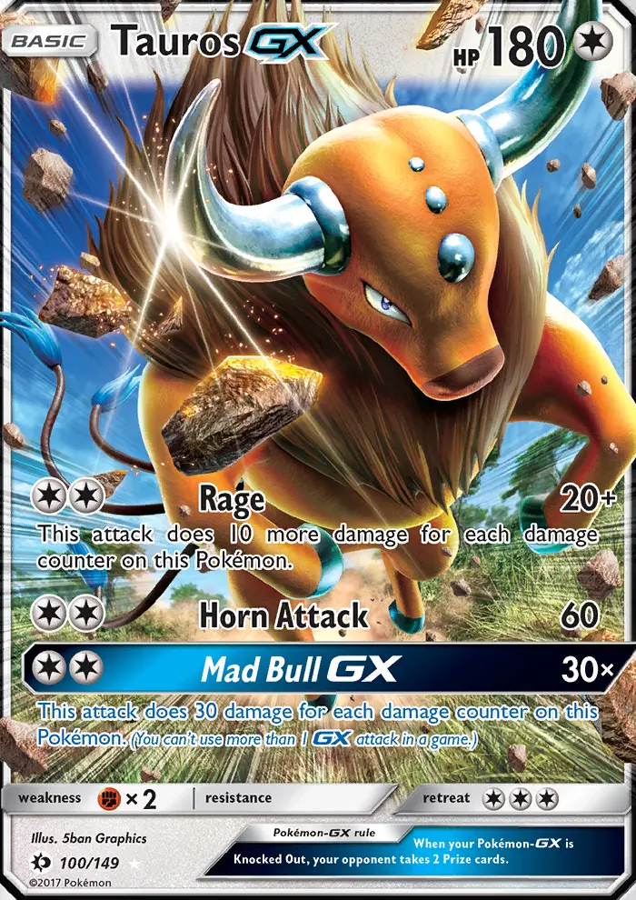 Tauros GX, Pokémon card