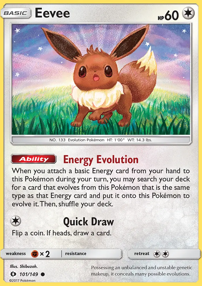 Eevee, Pokémon card