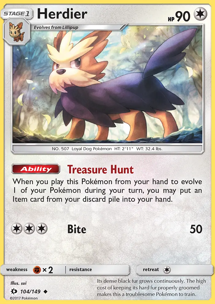 Herdier, Pokémon card