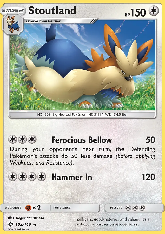 Stoutland, Pokémon card
