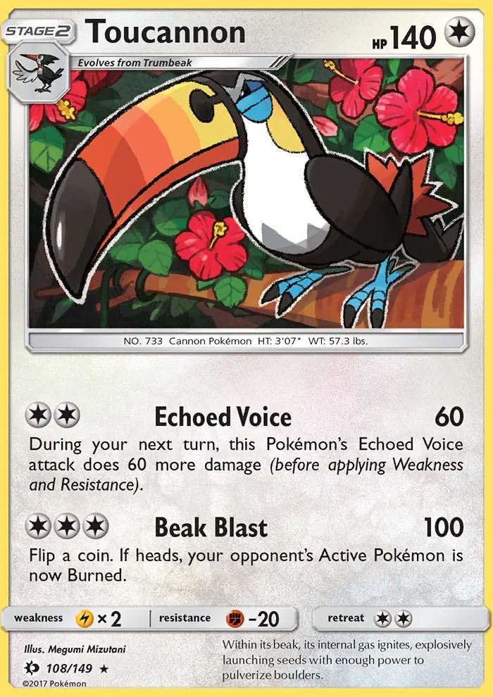 Toucannon, Pokémon card