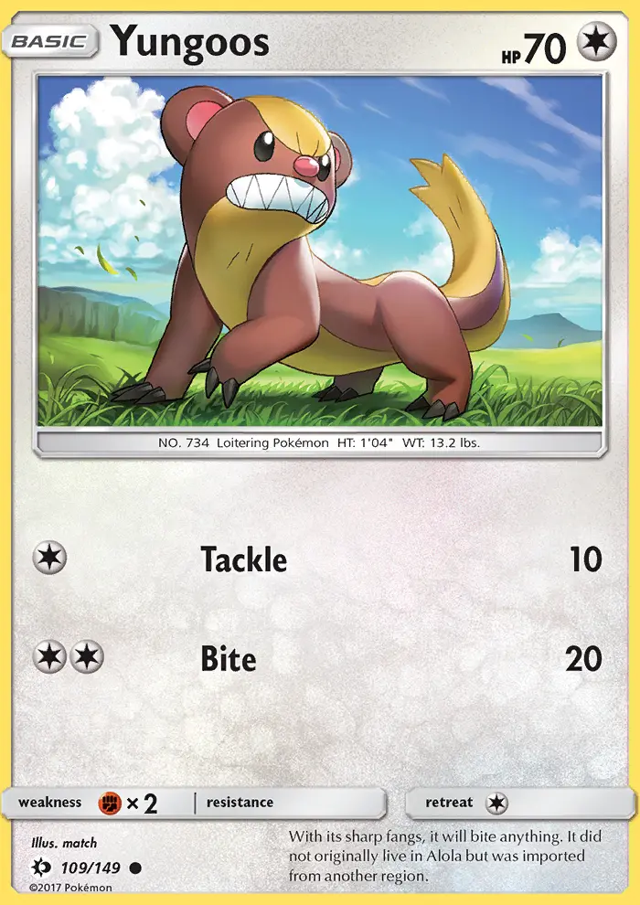 Yungoos, Pokémon card