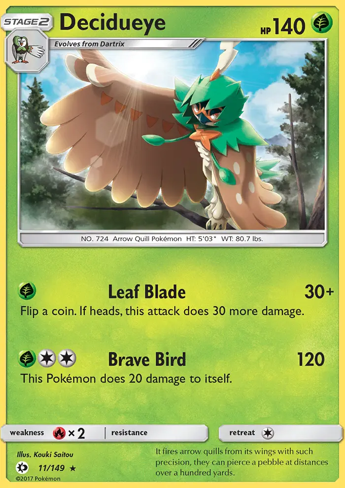 Decidueye, Pokémon card