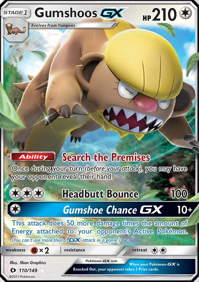 Gumshoos GX, Pokémon card