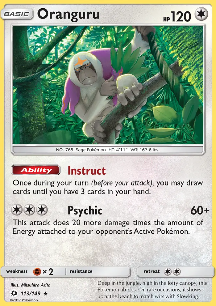 Oranguru, Pokémon card