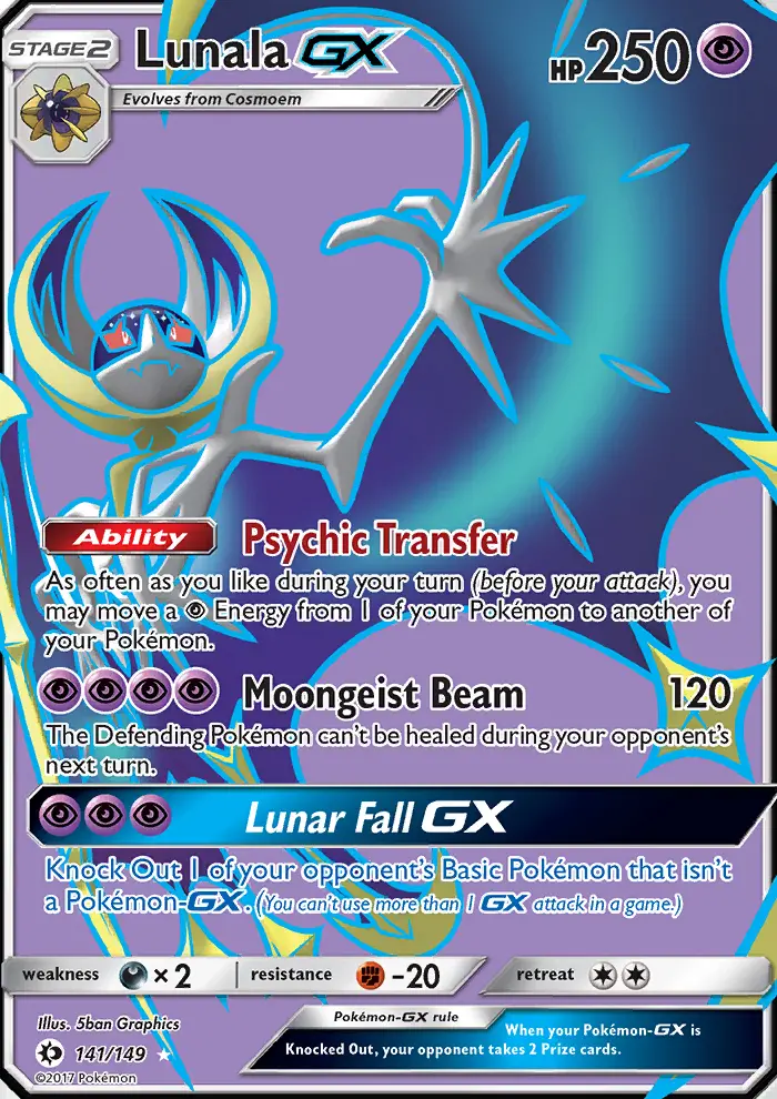 Lunala GX, Pokémon card