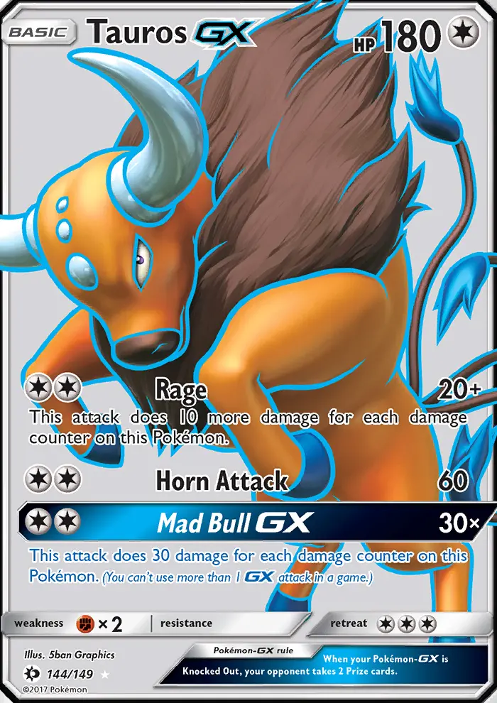 Tauros GX, Pokémon card