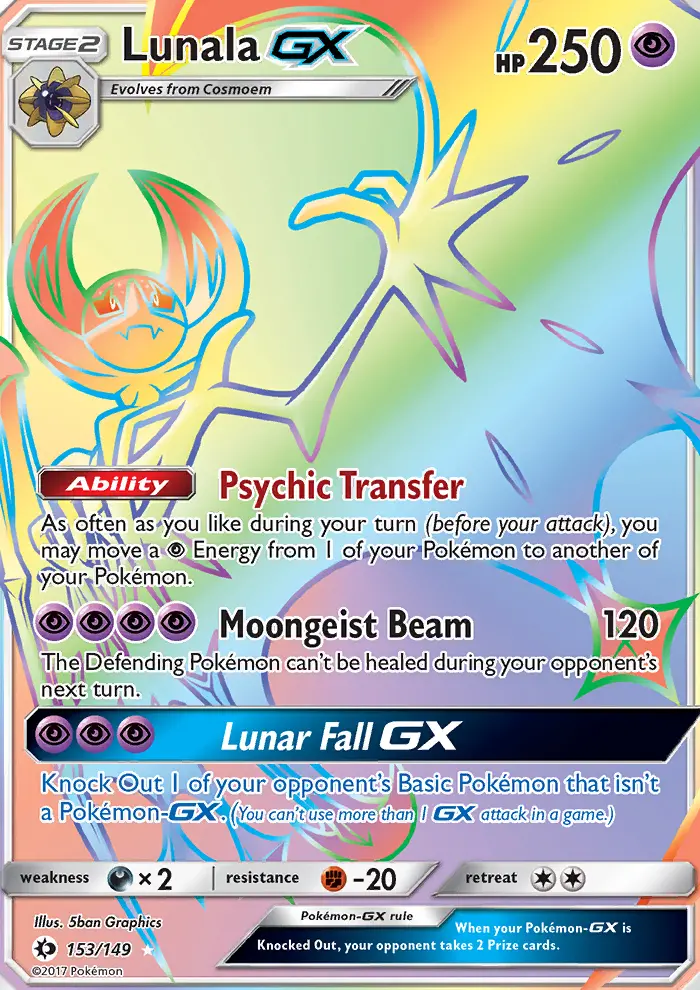 Lunala GX, Pokémon card