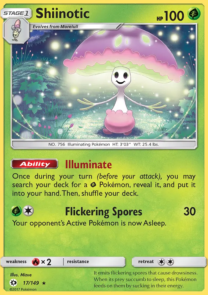 Shiinotic, Pokémon card