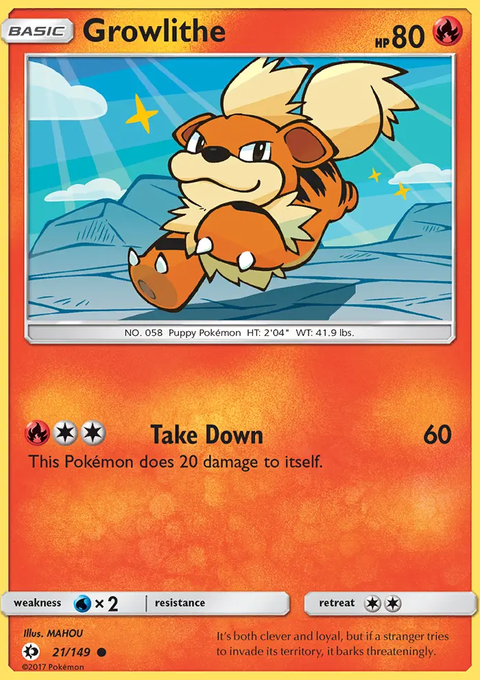 Growlithe, Pokémon card