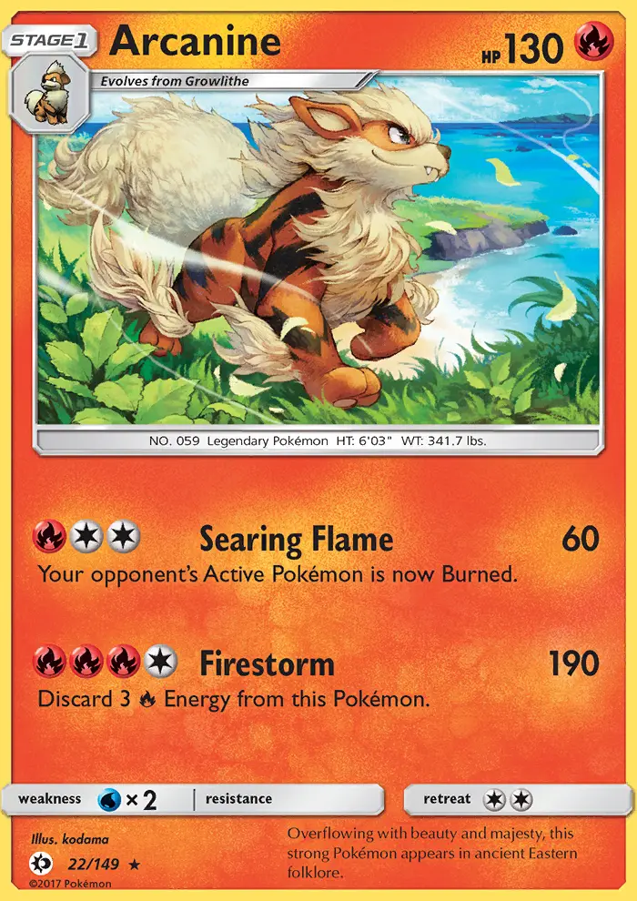 Arcanine, Pokémon card