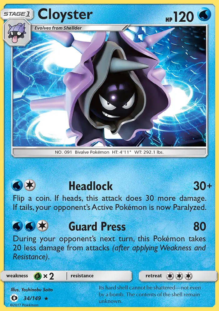 Cloyster, Pokémon card