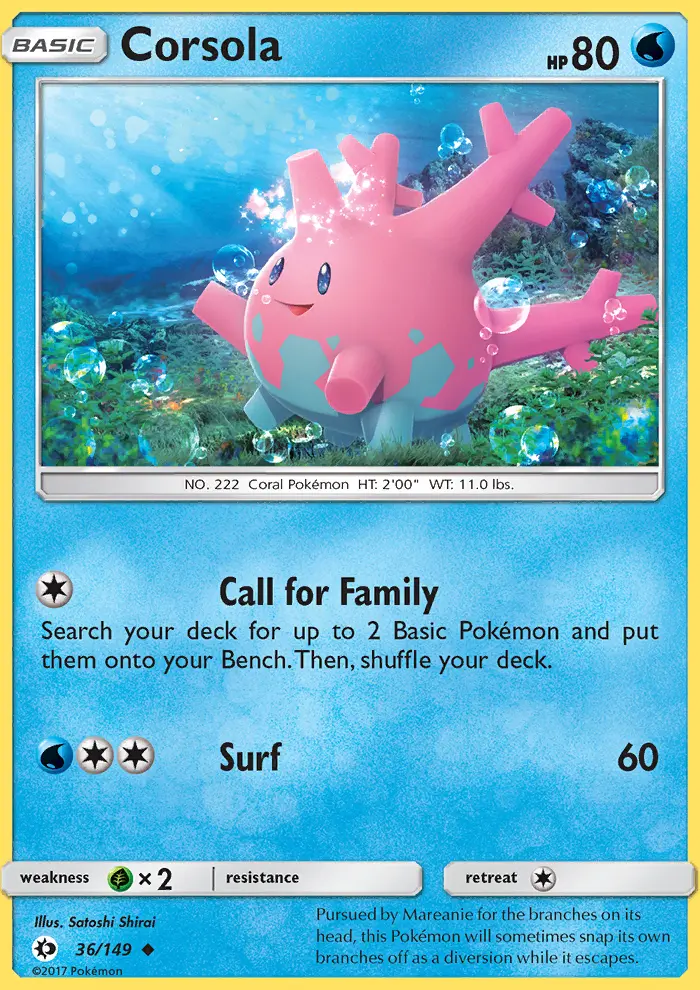 Corsola, Pokémon card