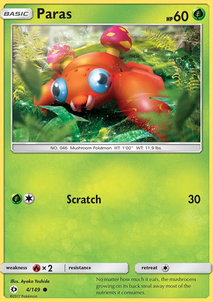 Paras, Pokémon card