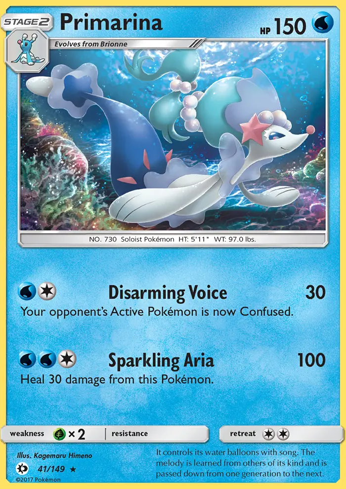 Primarina, Pokémon card