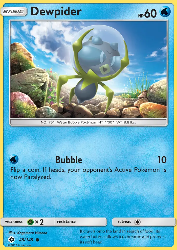 Dewpider, Pokémon card
