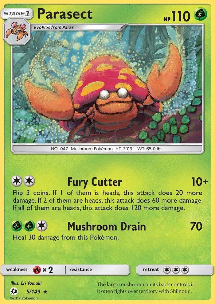 Parasect, Pokémon card