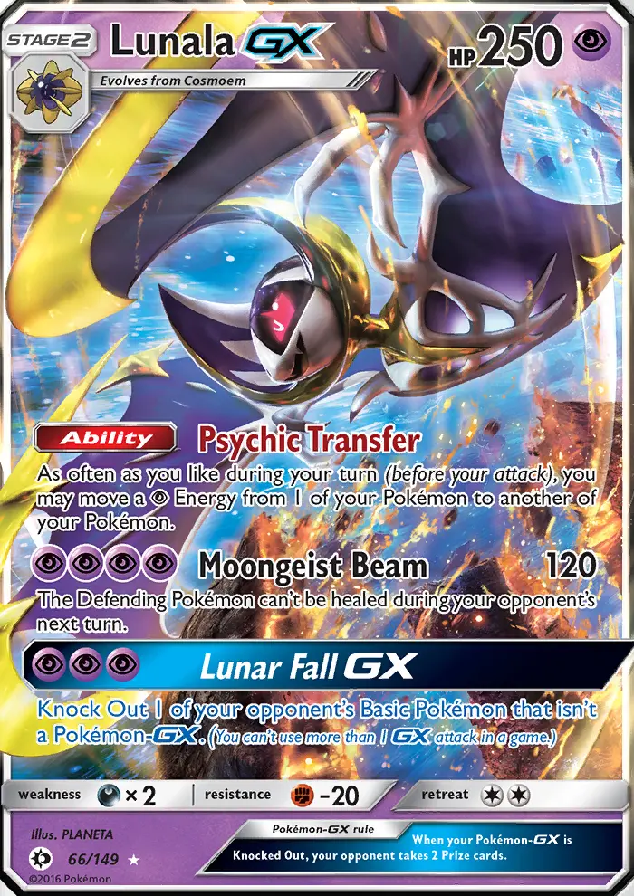 Lunala GX, Pokémon card