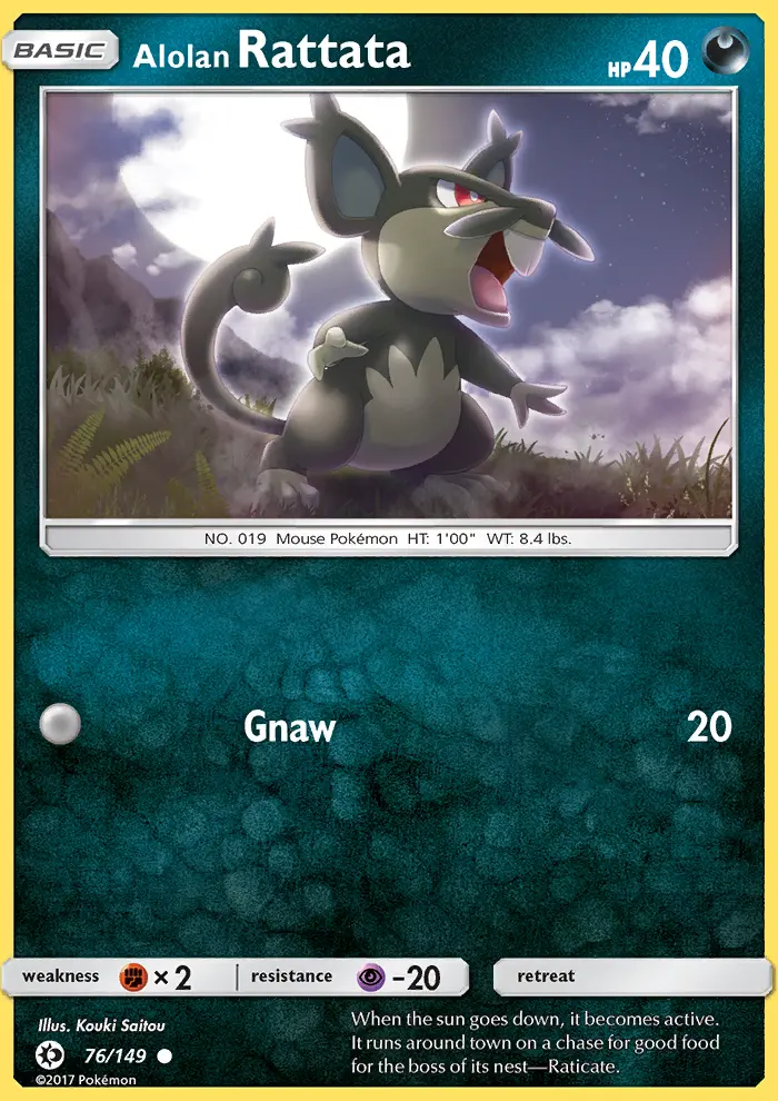 Alolan Rattata, Pokémon card