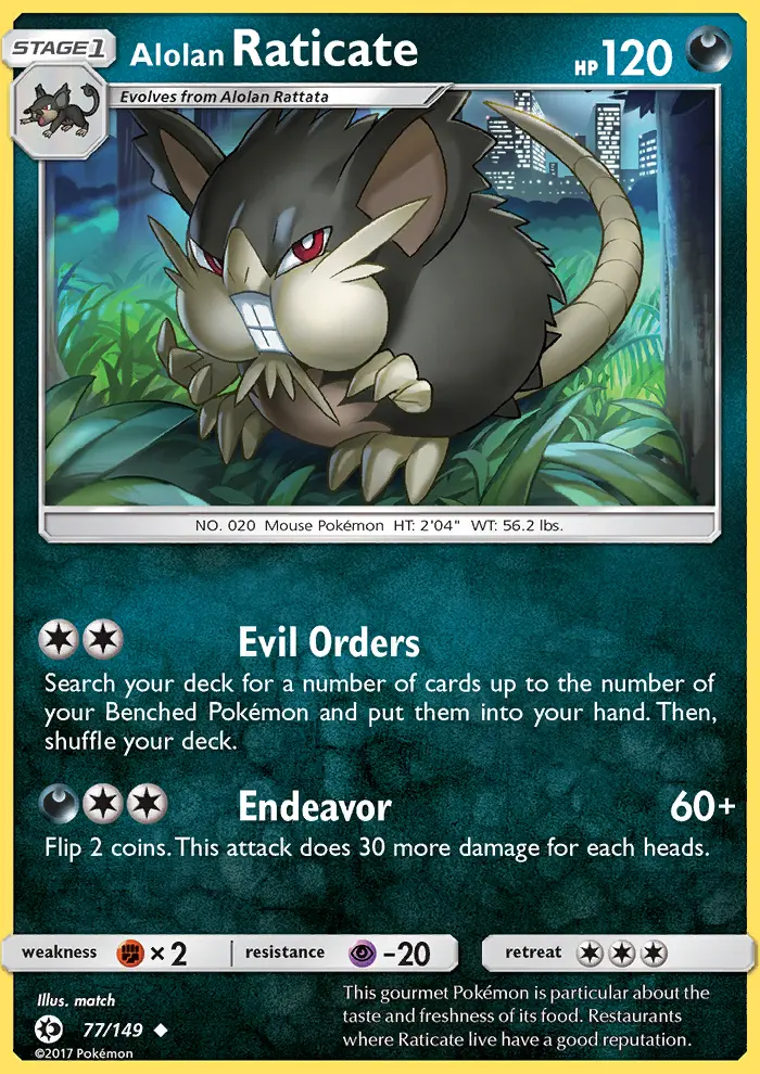Alolan Raticate, Pokémon card