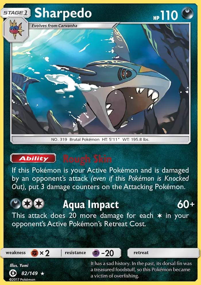 Sharpedo, Pokémon card