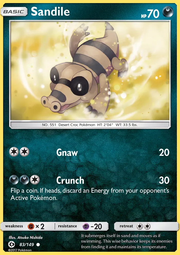 Sandile, Pokémon card