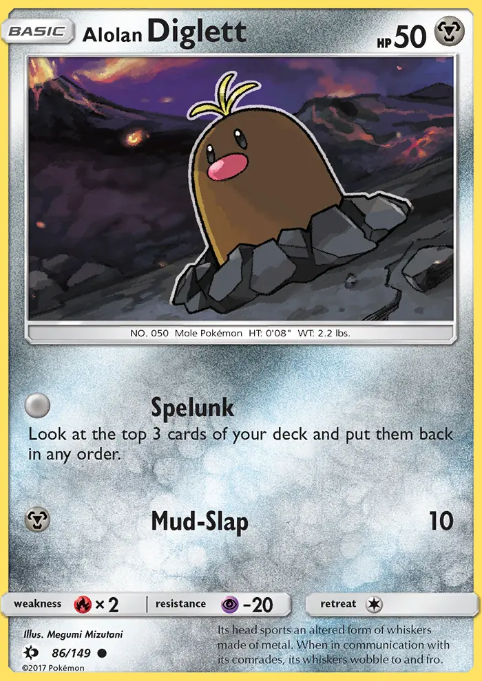 Alolan Diglett, Pokémon card