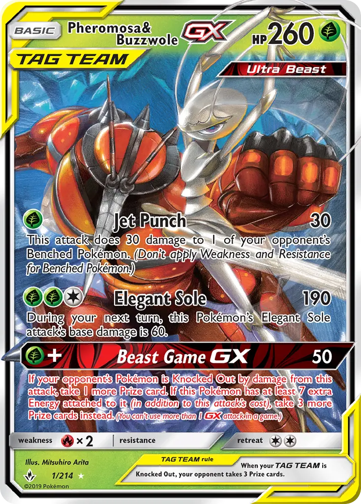 Pheromosa & Buzzwole GX, Pokémon card