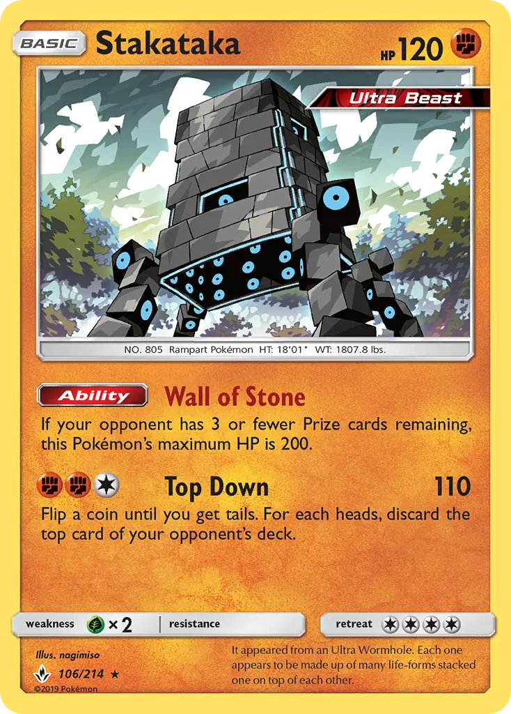 Stakataka, Pokémon card