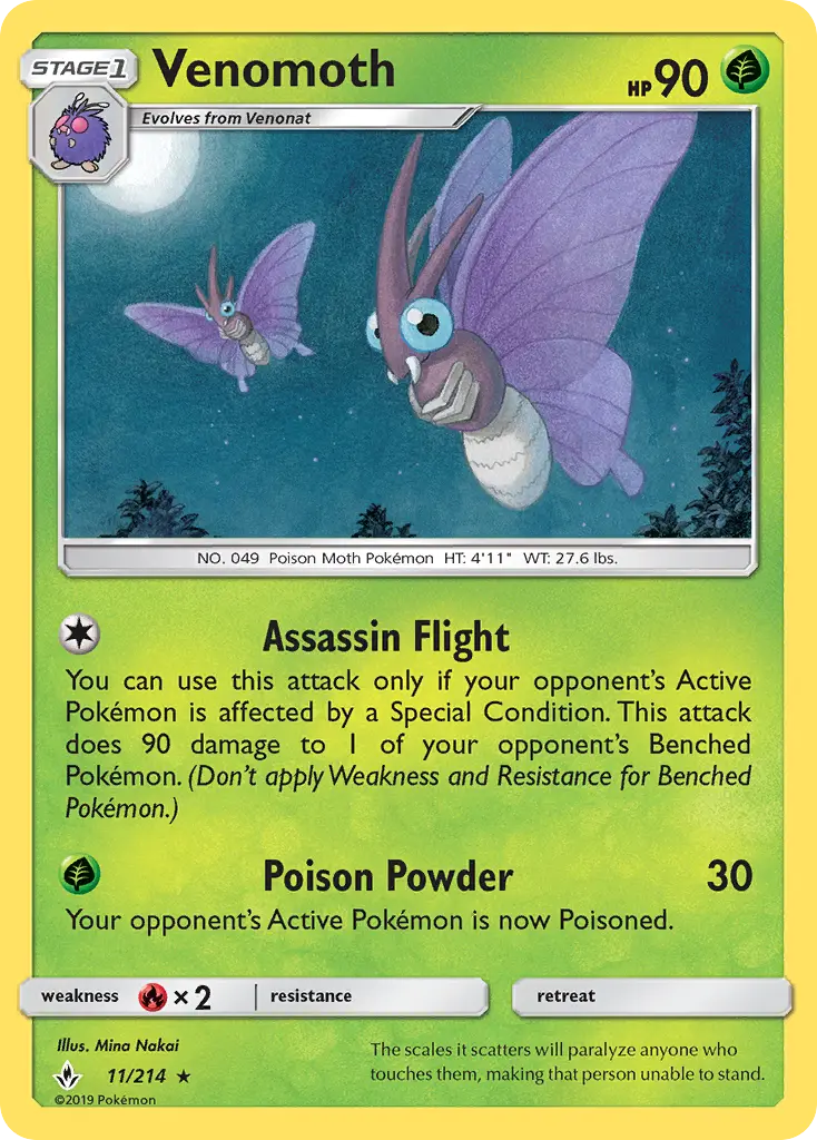 Venomoth, Pokémon card
