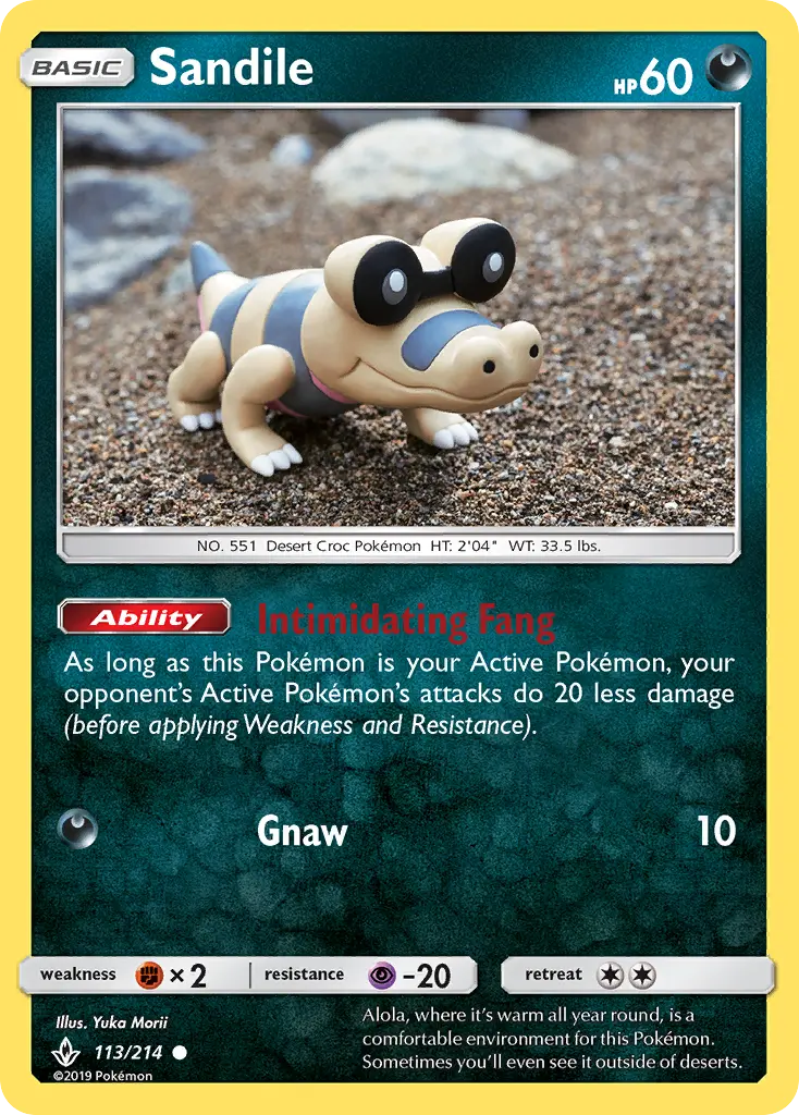 Sandile, Pokémon card