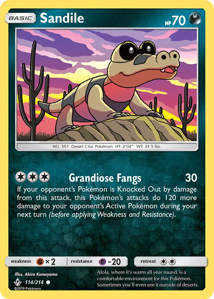 Sandile, Pokémon card