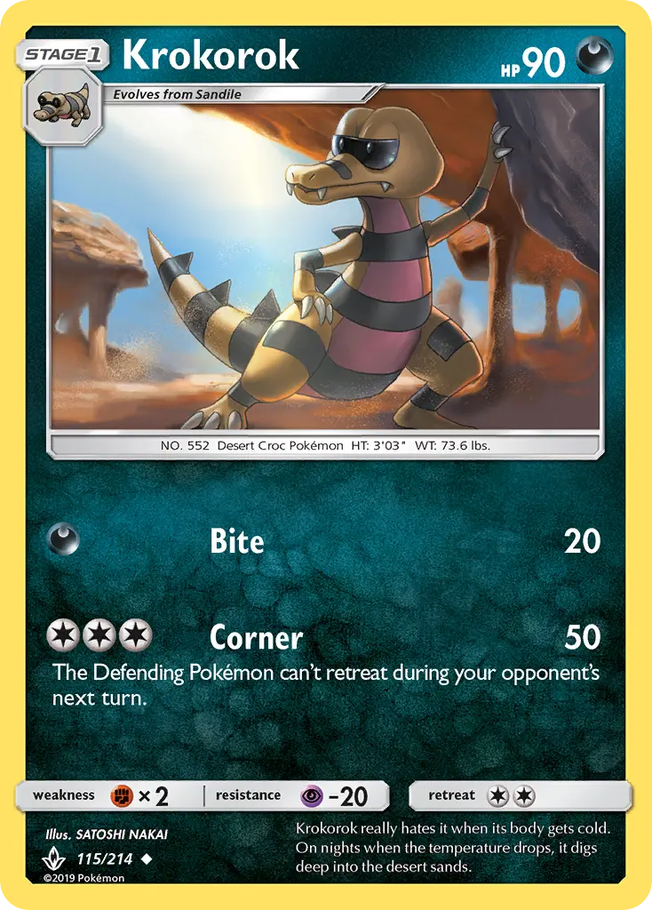 Krokorok, Pokémon card