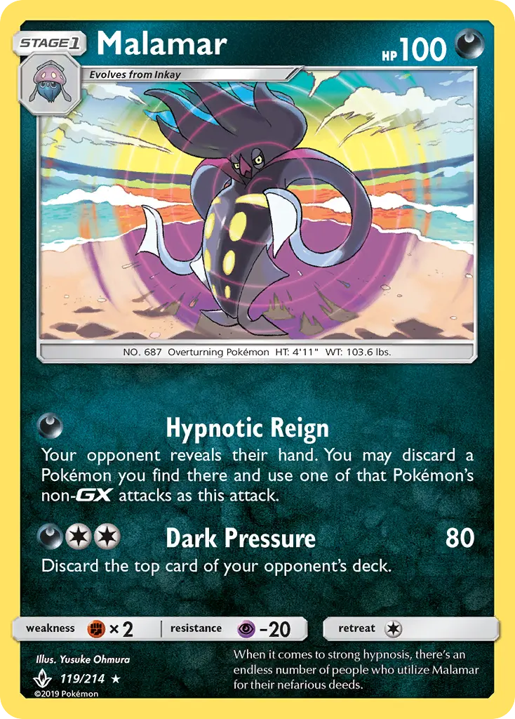 Malamar, Pokémon card