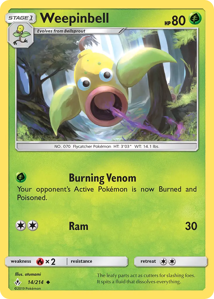 Weepinbell, Pokémon card