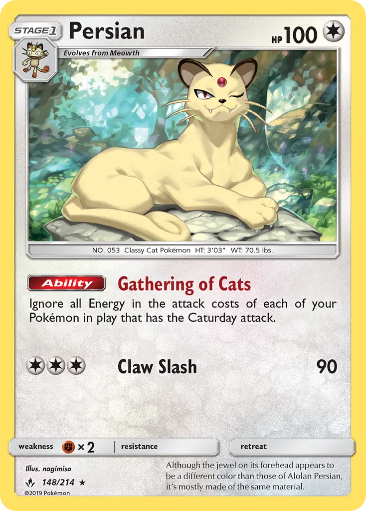 Persian, Pokémon card