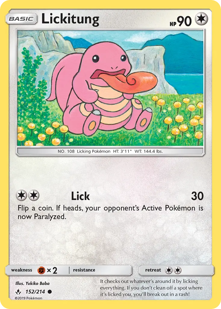Lickitung, Pokémon card