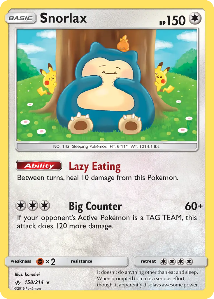 Snorlax, Pokémon card