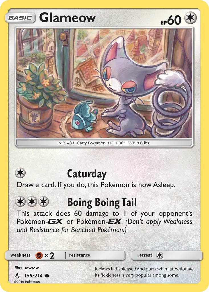 Glameow, Pokémon card