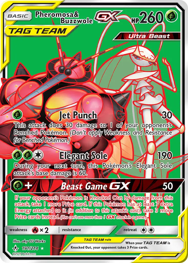 Pheromosa & Buzzwole GX, Pokémon card