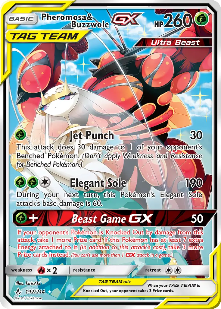 Pheromosa & Buzzwole GX, Pokémon card