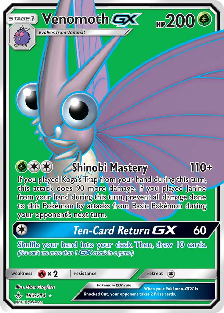 Venomoth GX, Pokémon card