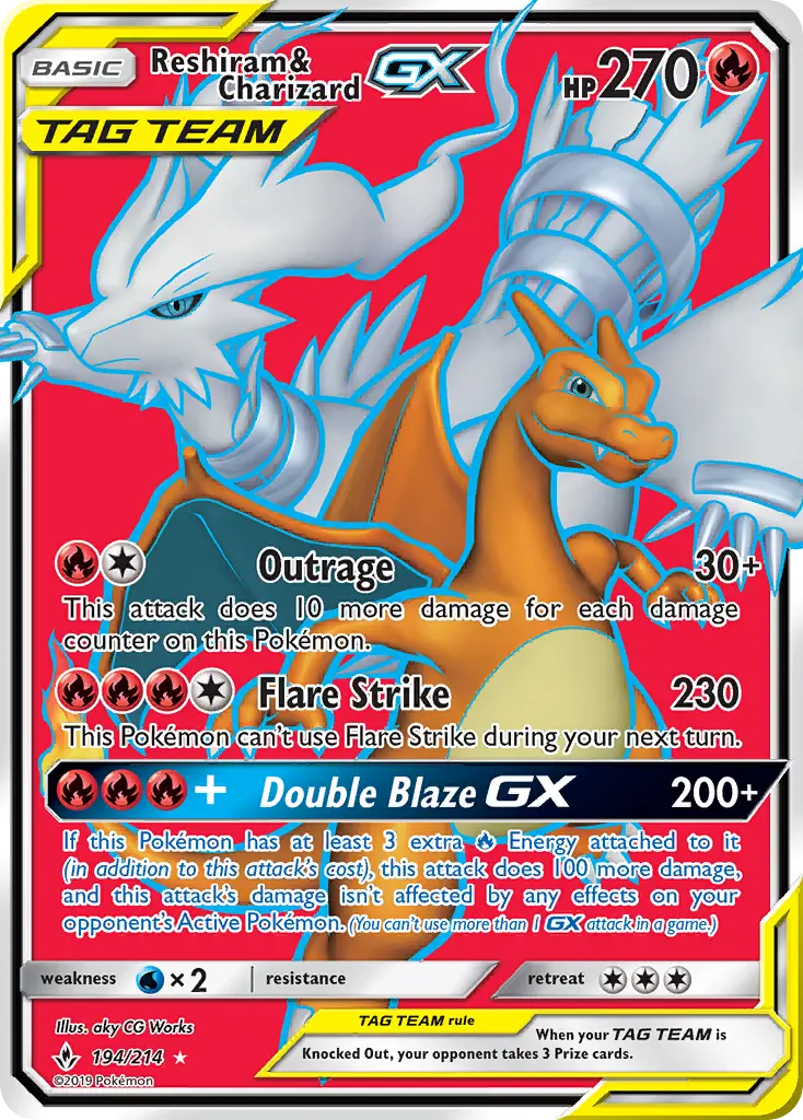 Reshiram & Charizard GX, Pokémon card