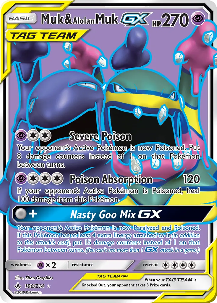 Muk & Alolan Muk GX, Pokémon card