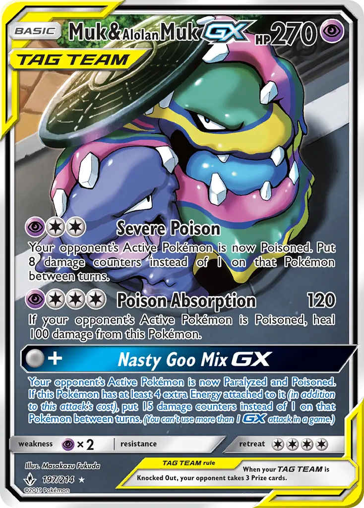 Muk & Alolan Muk GX, Pokémon card