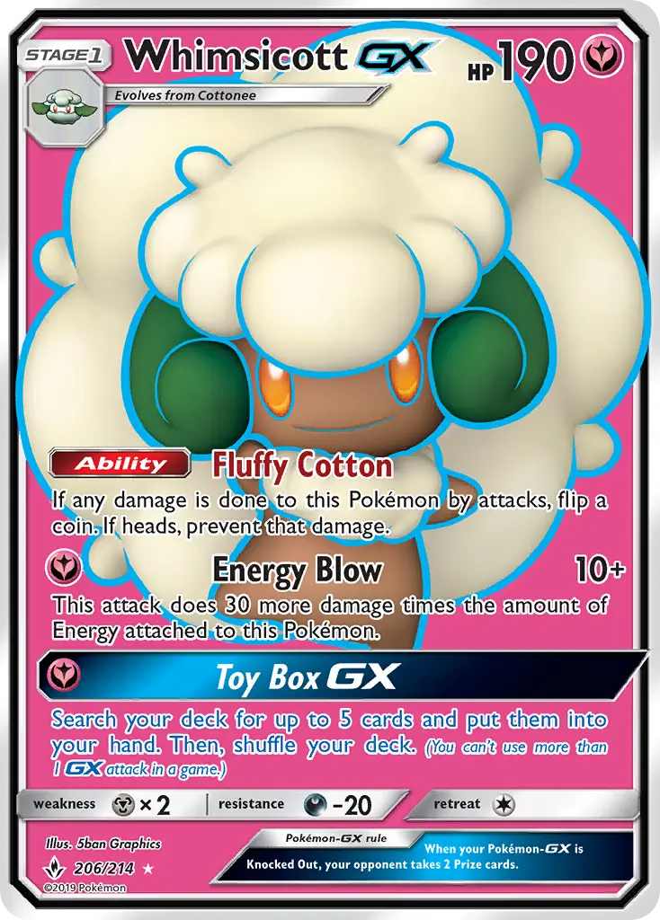 Whimsicott GX, Pokémon card
